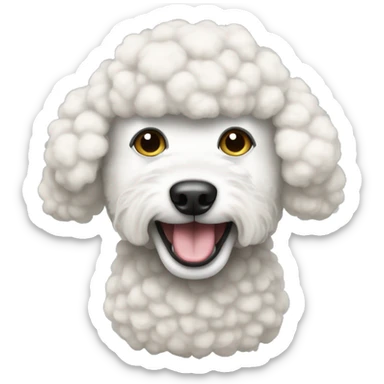 A white poodle dressing up like a sheep sticker