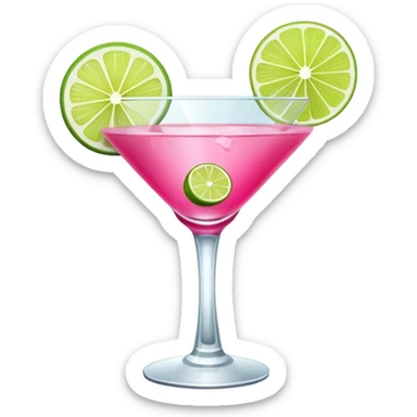 Cosmopolitan drink with a lime decorating it sticker