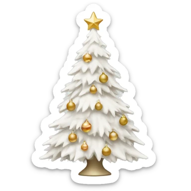 white christmas tree with neutral ornaments  sticker
