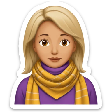 a woman, middle age, waring a tracheal stoma sticker