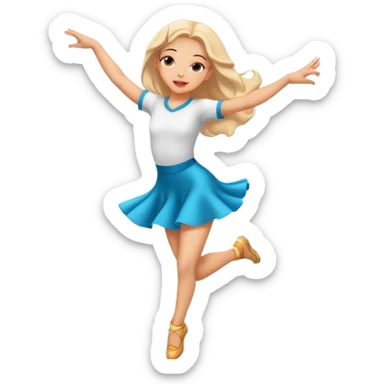 Girl dancing on a plane  sticker