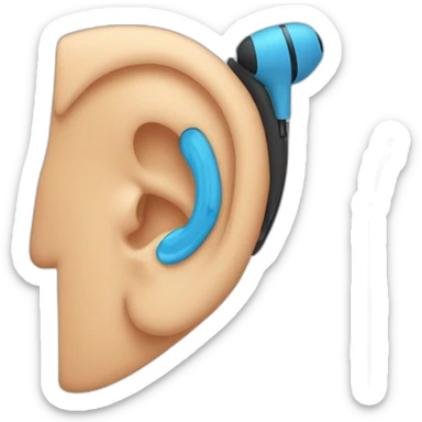 Close up of an ear wearing a wireless earbud  sticker
