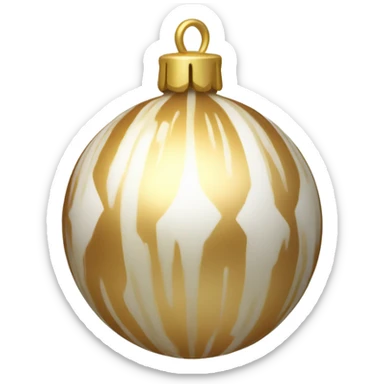beige, golden and white shiny ornament sticker