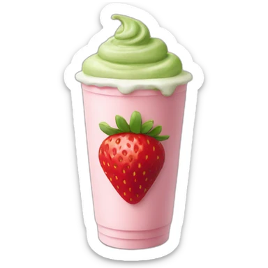 strawberry matcha latte sticker