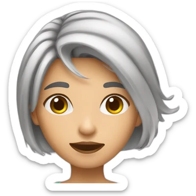 Girl who is taking a selfie with phone in front of face sticker