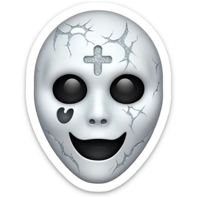 mask Ghost face glitter  sticker