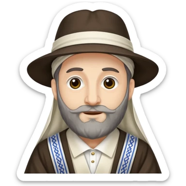 Rabbi wearing a Tallit and Borcelino sticker