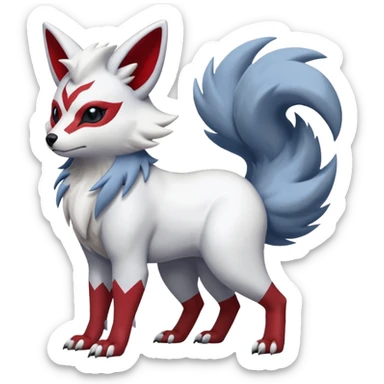 Absol-Coyote-Zorua-Furret-Zangoose-fusion-animal-Fakémon-hybrid-creature  sticker
