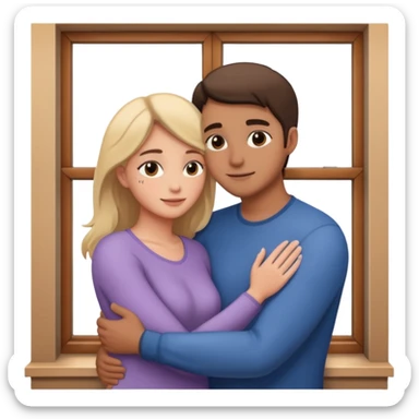 intimate moment by the window sticker