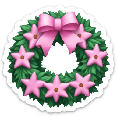 Pink Christmas wreath  sticker