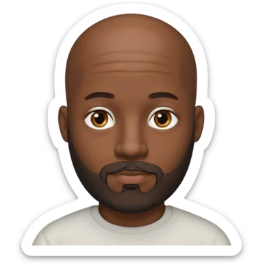 African American male bald salt & pepper beard sticker