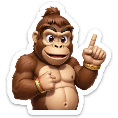 Donkey kong showing the finger sticker