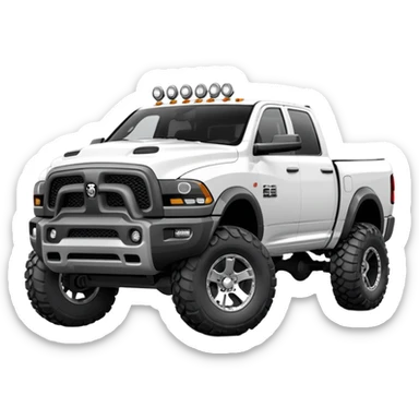 White 2025 Ram off-road truck  sticker