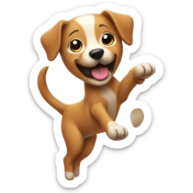 Dog doing a cartwheel sticker