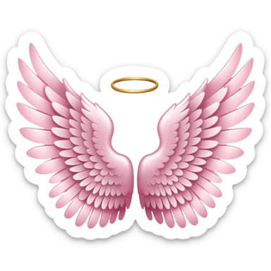 Tiny, mini, so small, soft pink, sparkly angel wings sticker