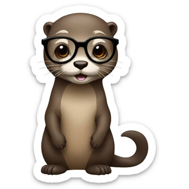 otter with glasses sticker