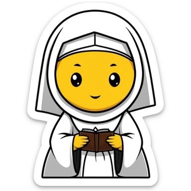 nun with yellow skin sticker