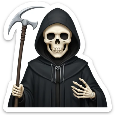 Grim reaper holding a sythe sticker