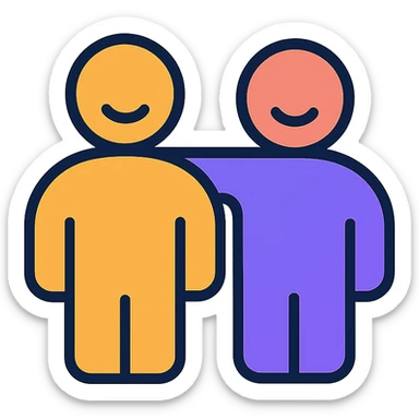 stylized partners icon, suitable for branding, modern clean lines, minimalistic design sticker