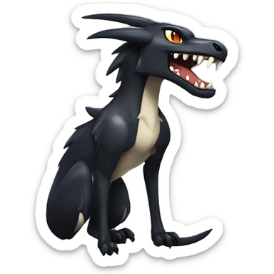 Black Cool Edgy Sergal-Seviper-Poochyena-Houndoom-Fakémon  sticker