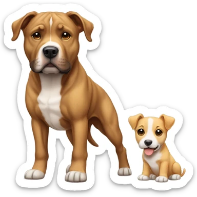 Two brindle dogs one a adult pitbull and the other a puppy golden shepherd both brindle sticker