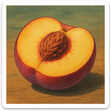 nectarine half sticker