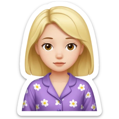 A squish, mellow girl wearing squish, mellow pajama sticker