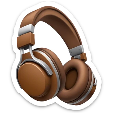 Brown headphones  sticker