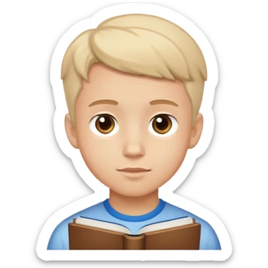 Education boy with knowledge sticker