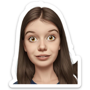 smiling girl with brown hair sticker