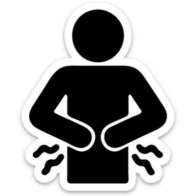 A person with stomach ache sticker