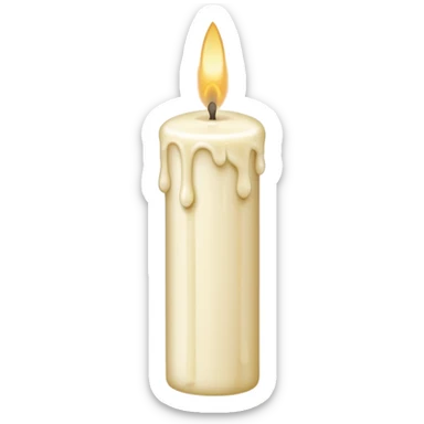 Thin and long Leaning Candle dripping wax as if someone is holding it sticker