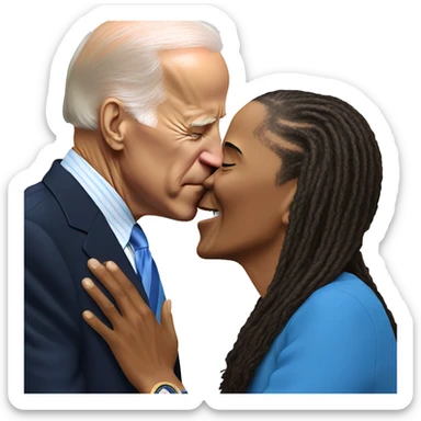 Biden kissing Obama sticker