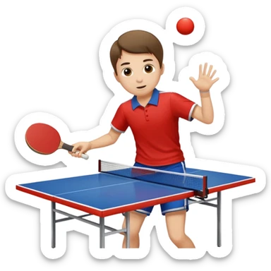 A boy playing table tennis sticker