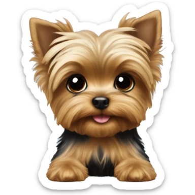 tiny yorkie puppy sticker