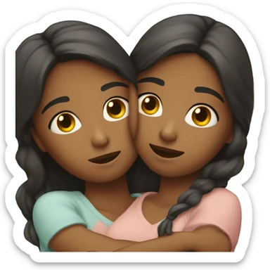 Two girls cuddling romantically sticker