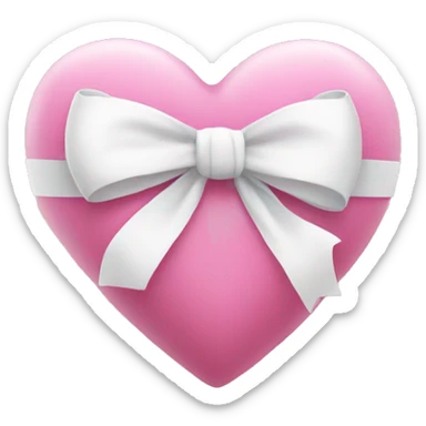 pink heart with white bow  sticker