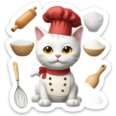 Cat baking  sticker