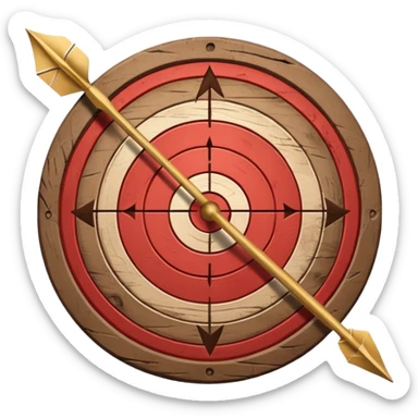 target with an arrow in the center sticker