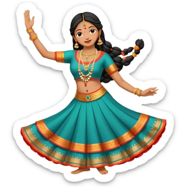 Indian woman in traditional clothes dances.  format portrait sticker