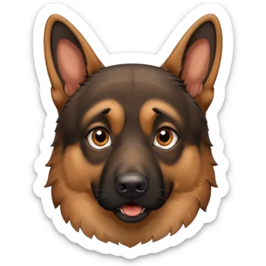 A German shepherd looking confused sticker