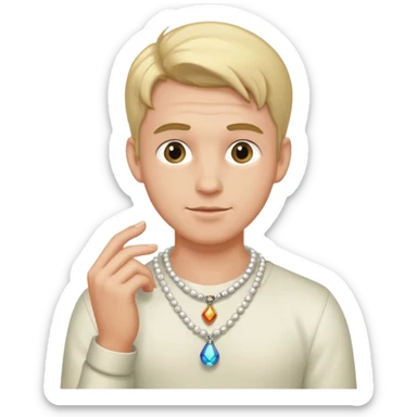 Gay man clutching his Perl necklace  sticker