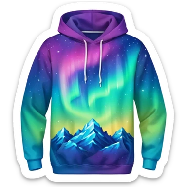 Aurora borealis galaxy nebula galactic starry sunny shiny sparkly glittery gradients-colored hoodie sticker