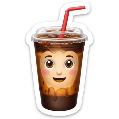iced americano / with takeout cup / without face sticker