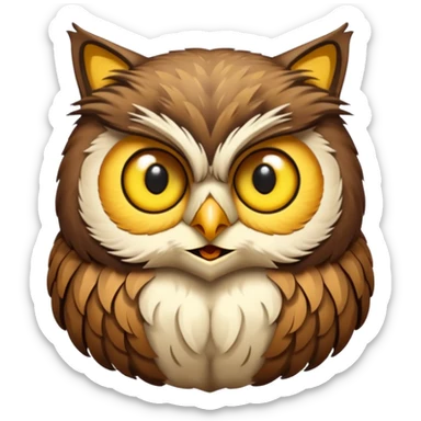 Cat owl combined plz sticker