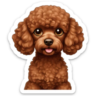 red brown toy poodle sticker