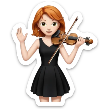 Ginger haired female conducting music sticker