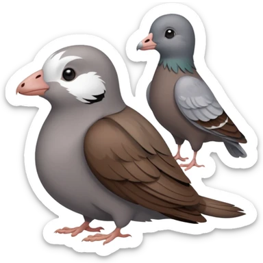 rat and pigeon together but separate being sticker