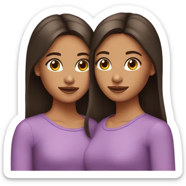 brunette twin sisters  sticker