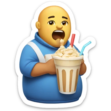 Fatty eating a shake sticker